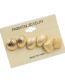 Fashion Gold Color Round&square Shape Decorated Earrings (6 Pcs )