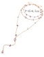 Fashion Gold Color+purple Stone Decorated Multi-layer Necklace