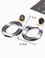 Fashion Black Circular Ring Shape Decorated Earrings