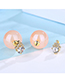 Fashion White+gold Color Ball Shape Decorated Earrings