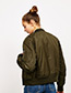 Fashion Olive Green Letter Labeling Decorated Jacket