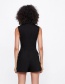 Fashion Black Pure Color Decorated V Neckline Vest