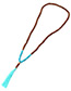 Fashion Brown+blue Tassel Decorated Necklace