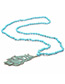 Fashion Blue Leaf Shape Decorated Necklace