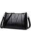 Vintage Black Pure Color Decorated Shoulder Bag