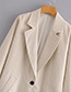 Fashion Khaki Pure Color Decorated Coat