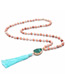 Fashion Khaki Tassel&bead Decorated Necklace