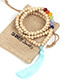 Fashion Orange Tassel&bead Decorated Necklace