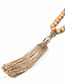 Fashion Khaki Bead&tassel Decorated Necklace