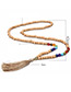 Fashion Khaki Bead&tassel Decorated Necklace