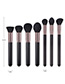 Fashion Black Round Shape Decorated Makeup Brush ( 7 Pcs )