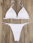 Sexy White V Neckline Design Pure Color Bikini