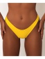 Fashion Yellow Pure Color Decorated Swimwear
