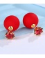 Fashion Red Diamond&pearl Decorated Earrings