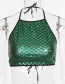 Fashion Green Scale Pattern Decorated Vest