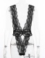Fashion Black Flower Pattern Decorated V Neckline Jumpsuit