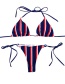 Fashion Multi-color Stripe Pattern Decorated Bikini