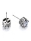Elegant Silver Color+white Diamond Decorated Pure Color Earrings