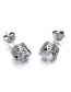Elegant Silver Color+white Diamond Decorated Pure Color Earrings
