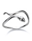 Elegant Silver Color Snake Shape Design Pure Color Ring