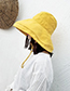 Fashion Yellow Pure Color Decorated Fisherman Hat