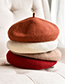 Fashion Claret Red Round Shape Design Pure Color Hat