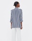 Fashion White+black Stripe Pattern Design Long Sleeves Coat