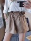 Fashion Brown Pure Color Design Casual Shorts