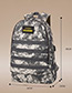 Fashion Gray+olive Camouflage Pattern Decorated Backpack