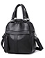Elegant Black Tassel Decorated Pure Color Backpack