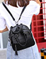 Elegant Black Tassel Decorated Pure Color Backpack