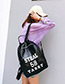 Trendy Black Sequins&letter Pattern Decorated Backpack