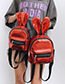Trendy Red Ears Shape Design Pure Color Backpack(small)