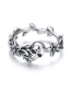 Elegant Silver Color Flower&skull Decorated Pure Color Ring