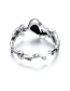 Elegant Silver Color Flower&skull Decorated Pure Color Ring