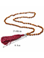 Vintage Navy Pure Color Design Long Tassel Necklace