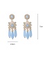 Fashion Blue Flower Shape Decorated Simple Earrings