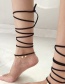 Fashion Black Round Shape Decorated Simple Anklet
