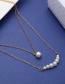 Fashion Silver Color Pearls Decorated Double Layer Necklace