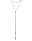 Fashion Gold Color Vertical Shape Decorated Long Necklace