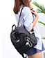 Elegant Black Double Zippers Decorated Casual Backpack