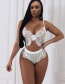 Sexy White Pure Color Design Hollow Out Bra Suits