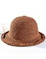 Trendy Brown Curling Design Pure Color Sunscreen Hat
