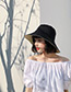 Fashion Black+beige Pure Color Design Sunscreen Fisherman Hat