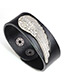 Elegant Black Wing Shape Decorated Width Bracelet