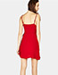 Sexy Red Pure Color Design Suspender Dress