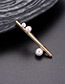 Fashion Gold Color Pearls Decorated Pure Color Brooch