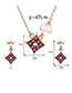 Fashion Rose Gold Rhombus Shape Design Jewelry Sets
