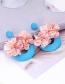 Elegant Blue Flowers Decorated Simple Earrings