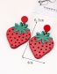 Elegant Red Strawberry Shape Design Earrings